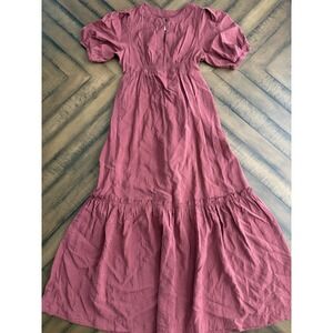 Maeve by Anthropologie Somerset Eyelet Burgundy Maxi Dress XS